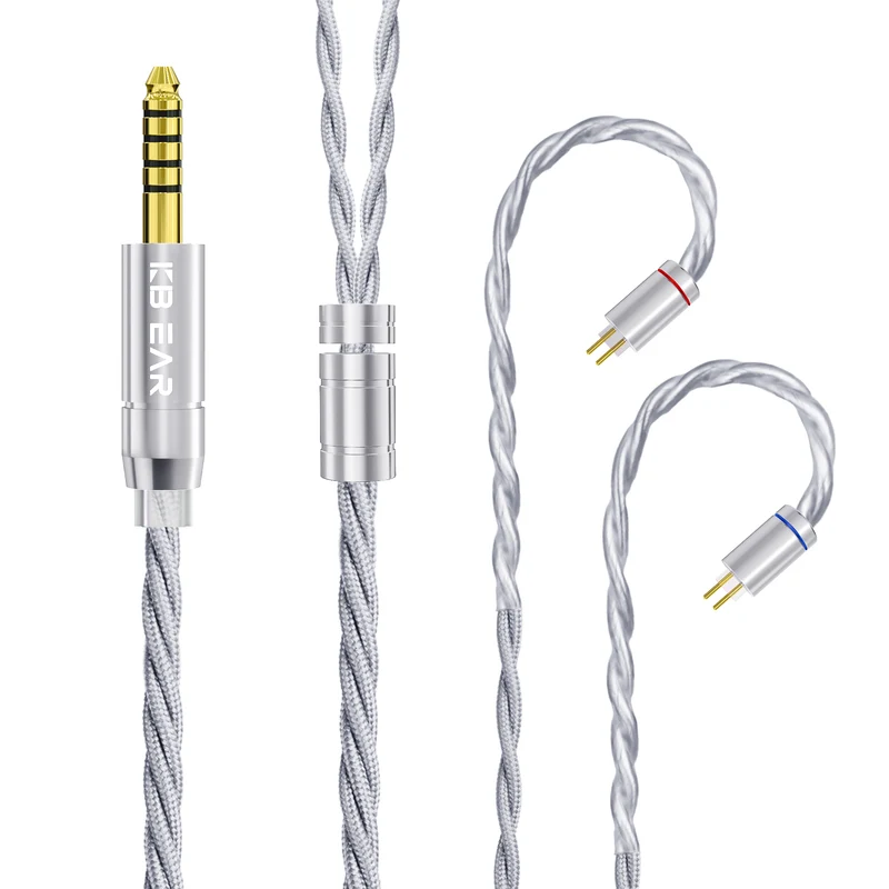 【KBEAR ST20——Clearance】 Upgraded Cable Silver-Plated OCC Mixed Alloy Cable Shielded by OFC, 1.2m Long