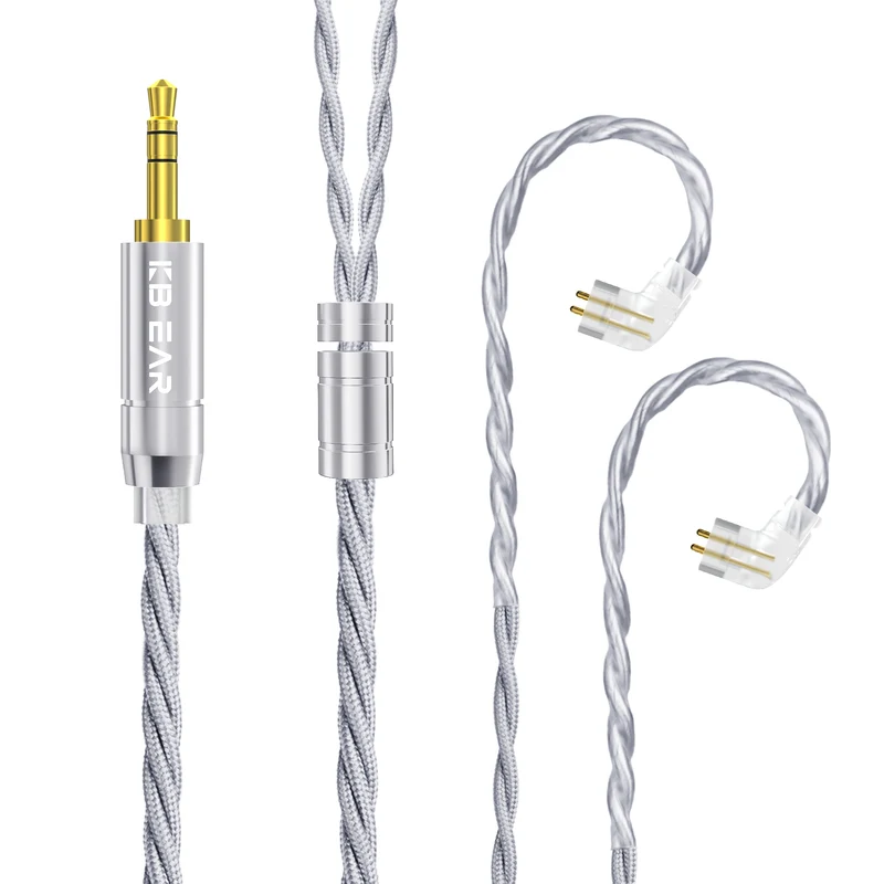 【KBEAR ST20——Clearance】 Upgraded Cable Silver-Plated OCC Mixed Alloy Cable Shielded by OFC, 1.2m Long