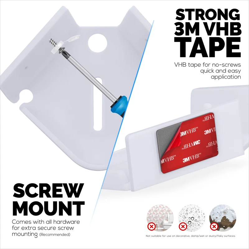 Tilt Corner Baby Monitor & Security Camera Wall Mount Holder Serasi dengan Wansview, Blink, TP Link, Ring & Lagi (CRN04)