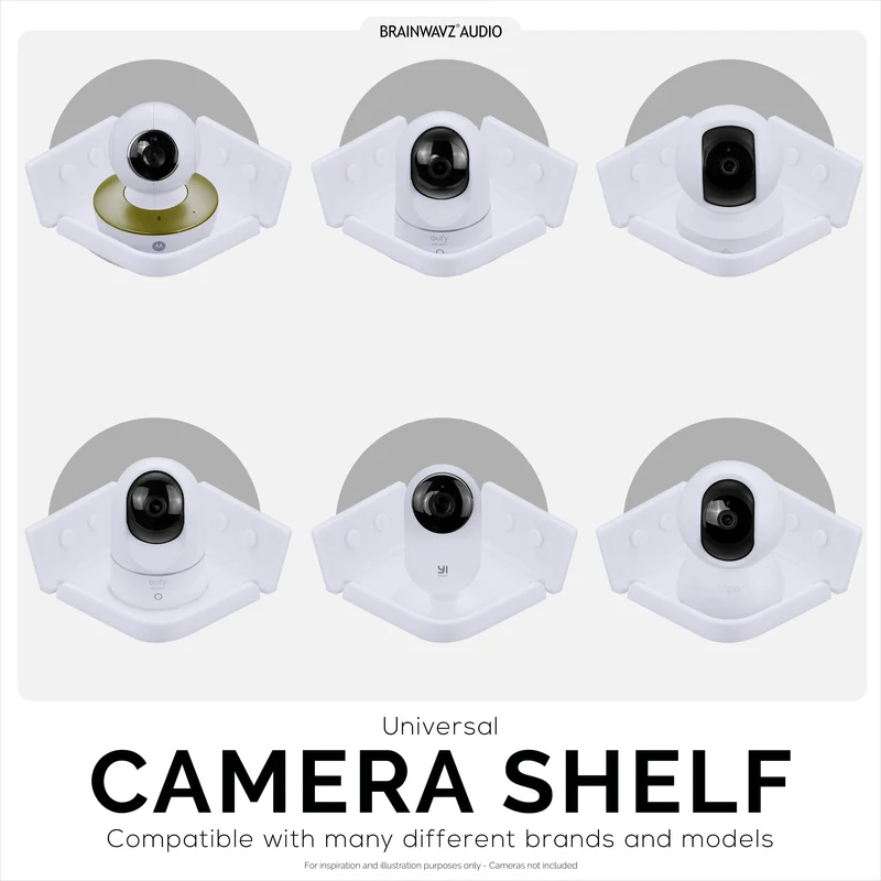 Tilt Corner Baby Monitor & Security Camera Wall Mount Holder Serasi dengan Wansview, Blink, TP Link, Ring & Lagi (CRN04)