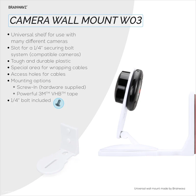 Selbstklebende Babyphone- und Sicherheitskamera-Wandhalterung für Eufy, Wyze, Nanit, Infant Optics, Wansview, Blink, TP Link, Kasa, Ring und mehr W03