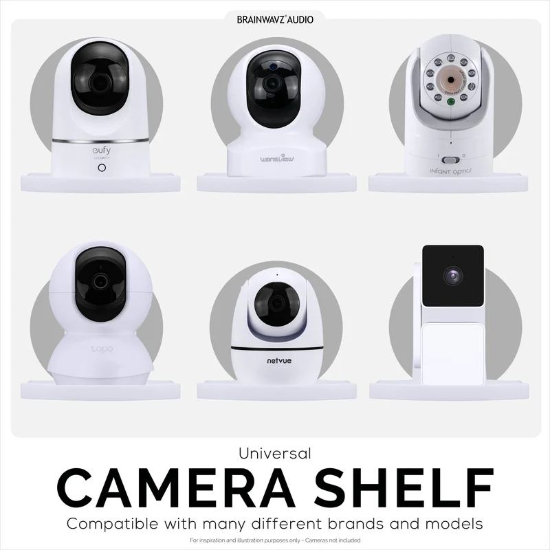Quadratische Wandhalterung für Babyphone und Sicherheitskameras für Eufy, Wyze, Wansview, Blink, TP-Link, Ring und mehr – Klebe- und Schraubmontage, einfach zu installierende Halterung (W05)