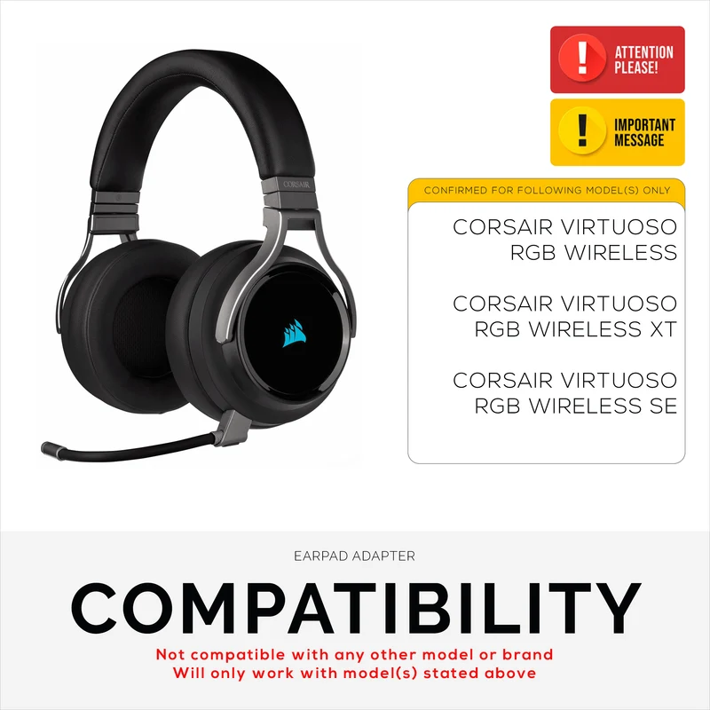 Ohrpolster-Adapterring für Corsair Virtuoso RGB Wireless Gaming Headset – zur Verwendung mit Brainwavz Ersatz-Ohrpolstern rund 100 mm