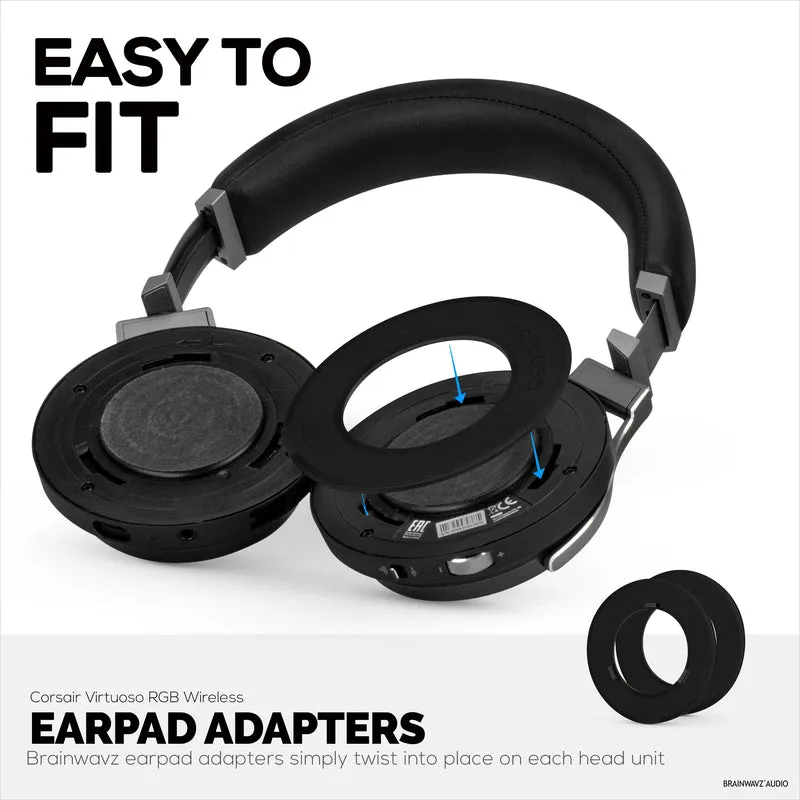 Ohrpolster-Adapterring für Corsair Virtuoso RGB Wireless Gaming Headset – zur Verwendung mit Brainwavz Ersatz-Ohrpolstern rund 100 mm