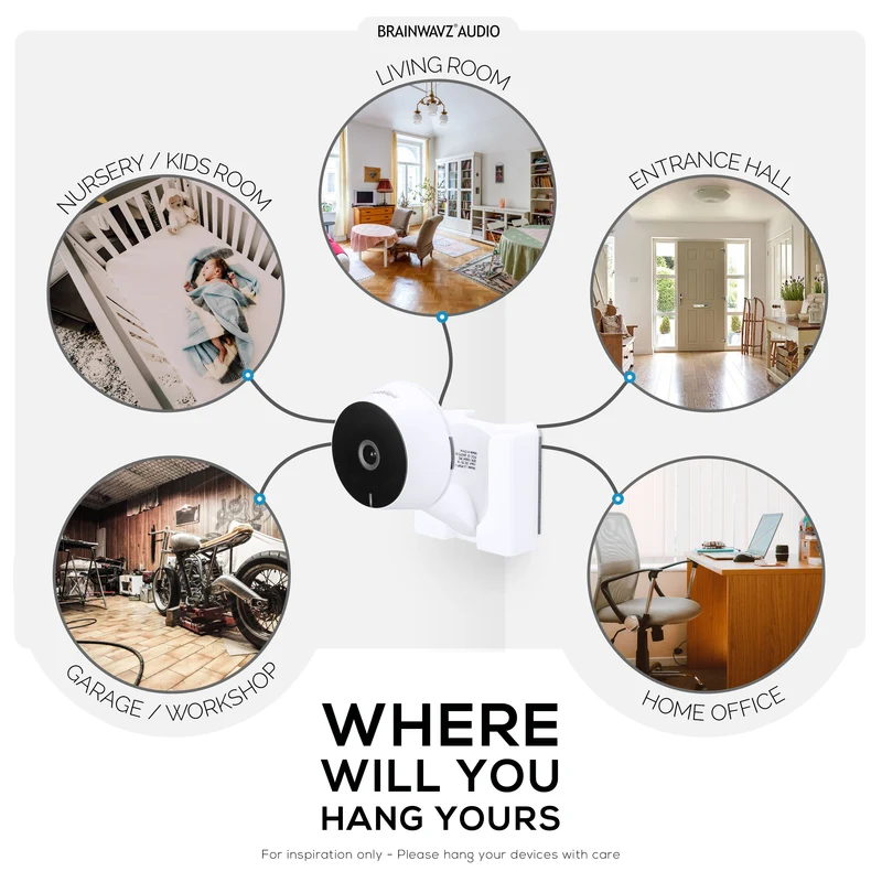 Eckwandhalterung für LaView LV-PWF1 1080P HD-Innenkamera, selbstklebende Sicherheitskamera-Halterung, reduziert tote Winkel und Unordnung, selbstklebend und einschraubbar