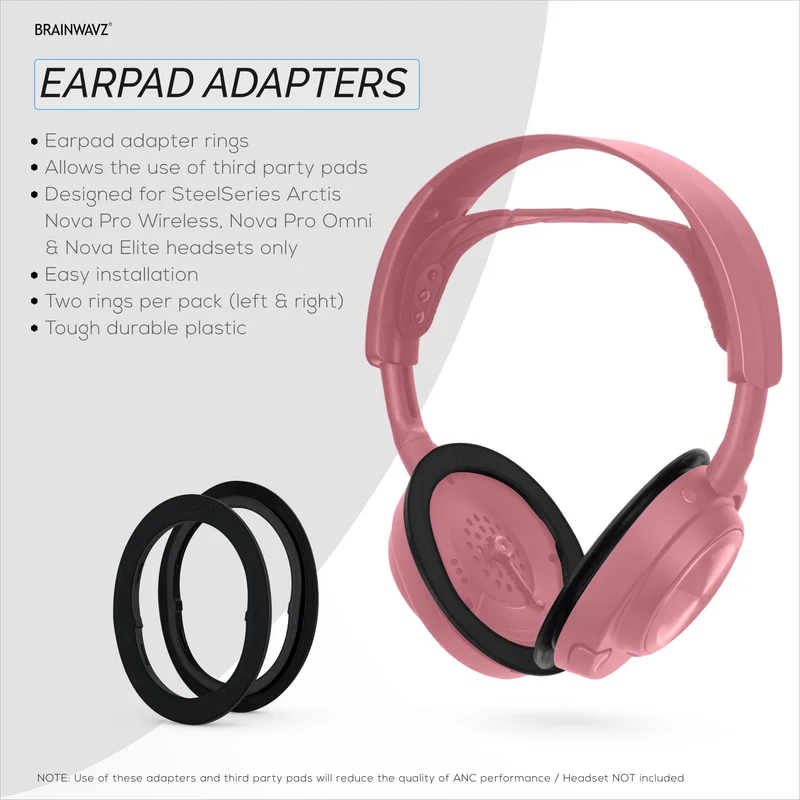 Cincin Penyesuai Pad Telinga Untuk Fon Kepala Steelseries Arctis Nova Pro Wireless, Nova Pro Omni & Nova Elite - Untuk Digunakan Dengan Pad Telinga Brainwavz Oval, ProStock & SteelSeries
