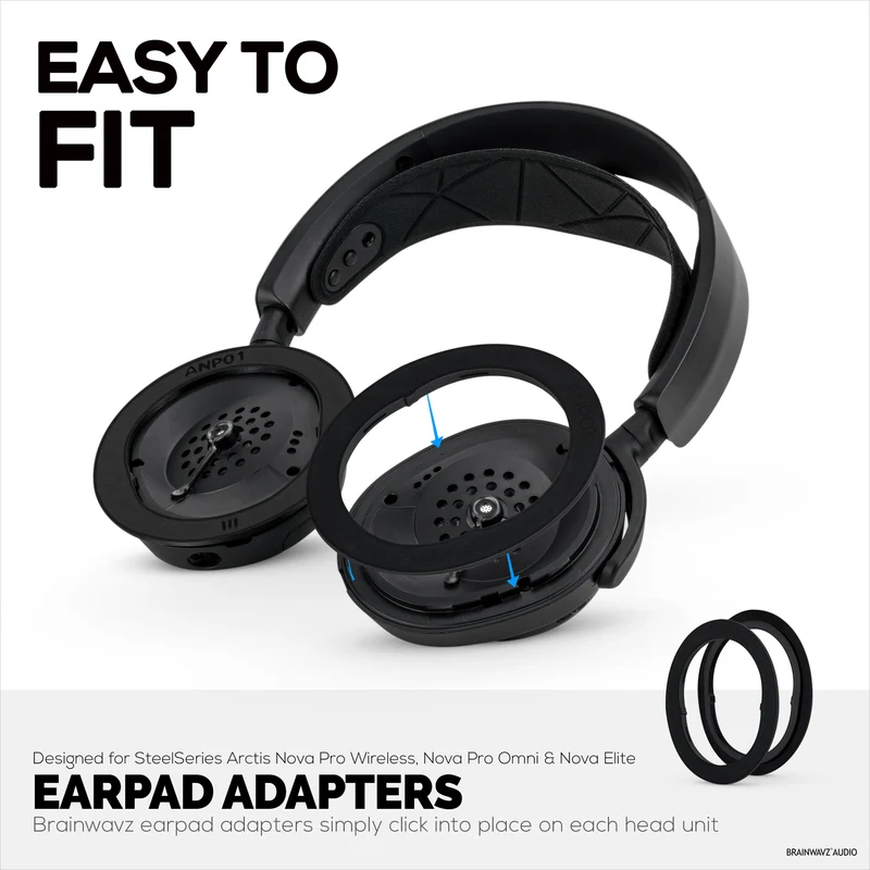Cincin Penyesuai Pad Telinga Untuk Fon Kepala Steelseries Arctis Nova Pro Wireless, Nova Pro Omni & Nova Elite - Untuk Digunakan Dengan Pad Telinga Brainwavz Oval, ProStock & SteelSeries