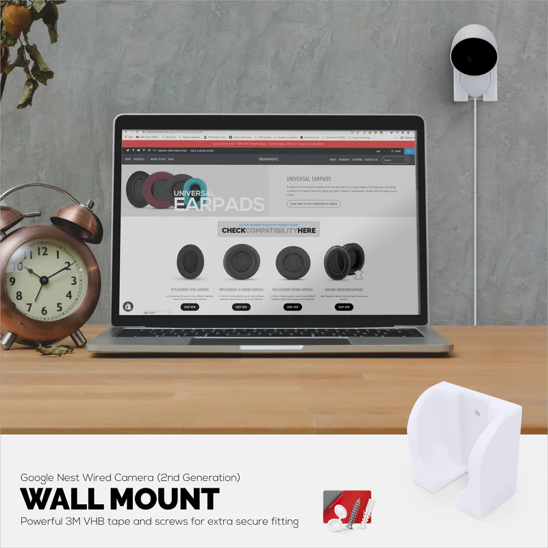 Wandhalterung für Google Nest WIRED Überwachungskamera der 2. Generation – selbstklebend und einschraubbar, einfaches Steckdesign