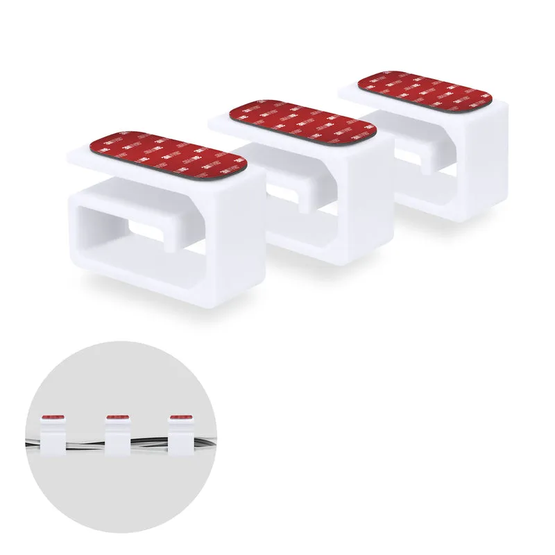 3-teiliger VHB-Klebe-Kabel-Organizer-Halter, für schwere Kabel, PC-Kabel und -Drähte mit starkem Klebstoff, Verwaltung unter dem Schreibtisch – klein