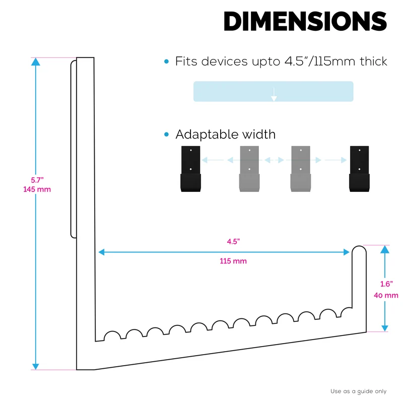 4.5 cm Kabelbox Wandhalterung, selbstklebend und schraubbar, für Router, Laptops, Modem, Mesh-WLAN, Apple TV, Netzwerk-Switch und mehr