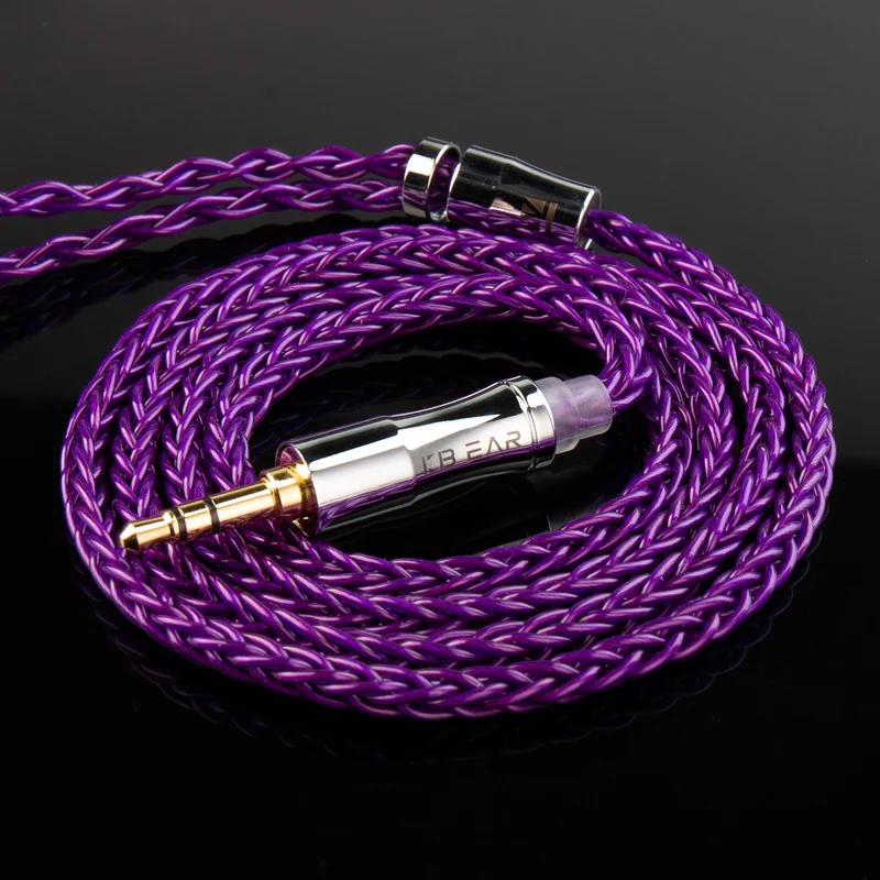 【KBEAR Enma——Clearance】 OFC Upgraded Cable 8-core Litz structure Purple 1.2m Long