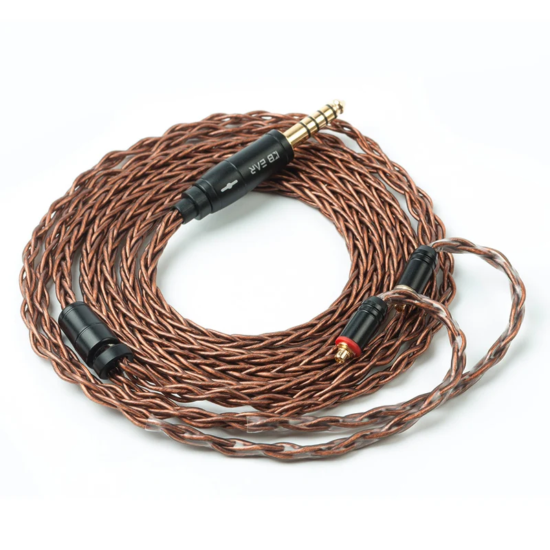 【KBEAR 4891——Clearance】8-Strand OFC 5N Upgraded Cables for HIFI IEM Earphones Brown, 1.2m Long