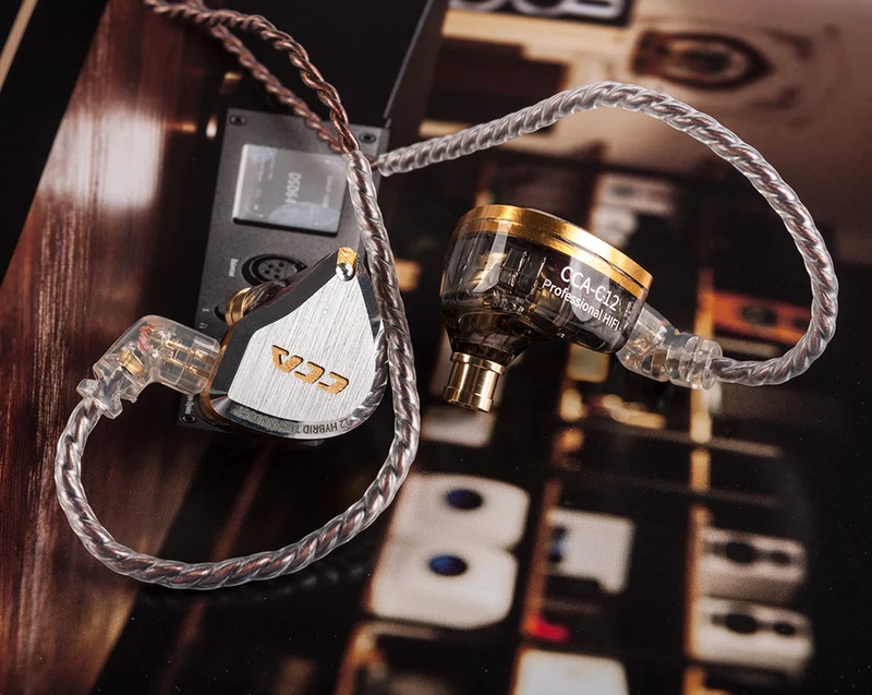 【CCA C12】5BA 1DD Hybrid HiFi IEM in Ear Monitor Headphones Noise Isolating Stereo Wired Earbuds