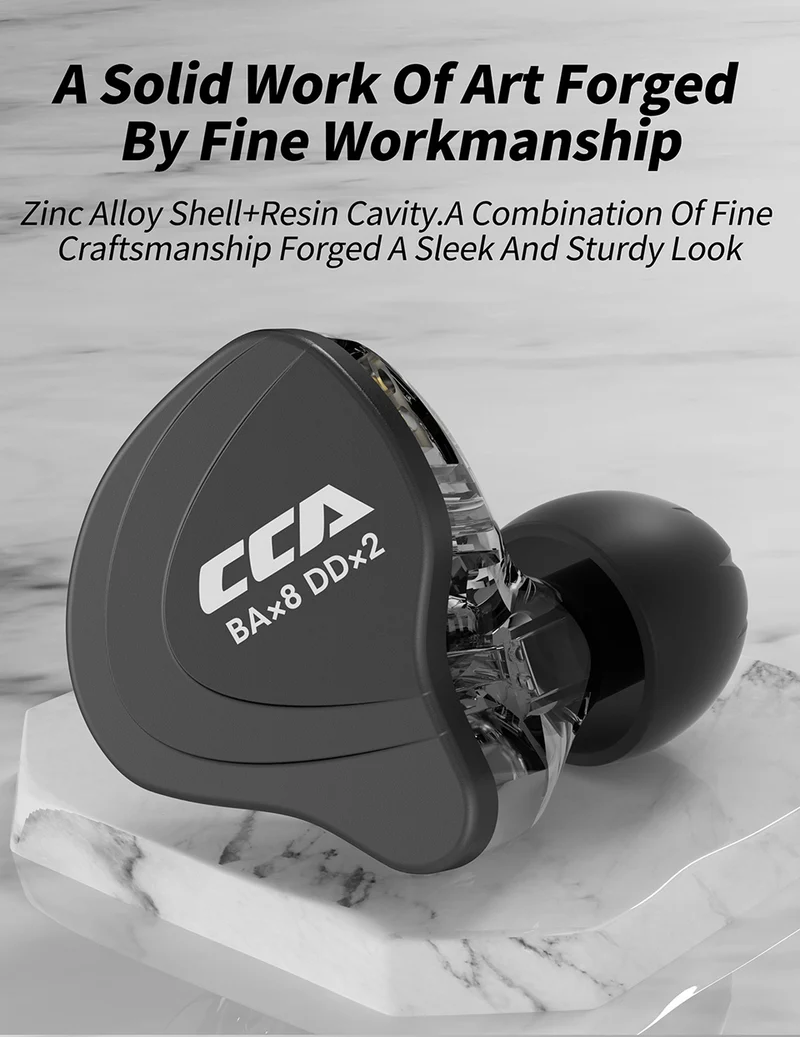 【CCA C10】4BA 1DD 10 Hybrid Drivers in Ear Monitor Headphone HiFi IEM Earphones