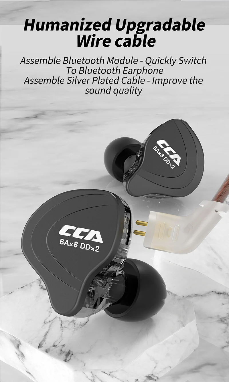 【CCA C10】4BA 1DD 10 Hybrid Drivers in Ear Monitor Headphone HiFi IEM Earphones