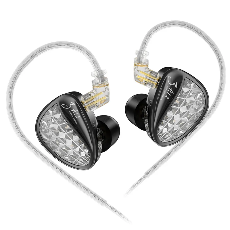 【KZ ZA12】Hybrid 4BA+2DD In-ear Monitors Earphones HIFI Earbuds IEM Headphones for Gaming, Noise Cancelling