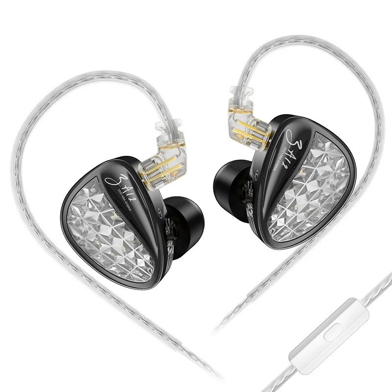 【KZ ZA12】Hybrid 4BA+2DD In-ear Monitors Earphones HIFI Earbuds IEM Headphones for Gaming, Noise Cancelling
