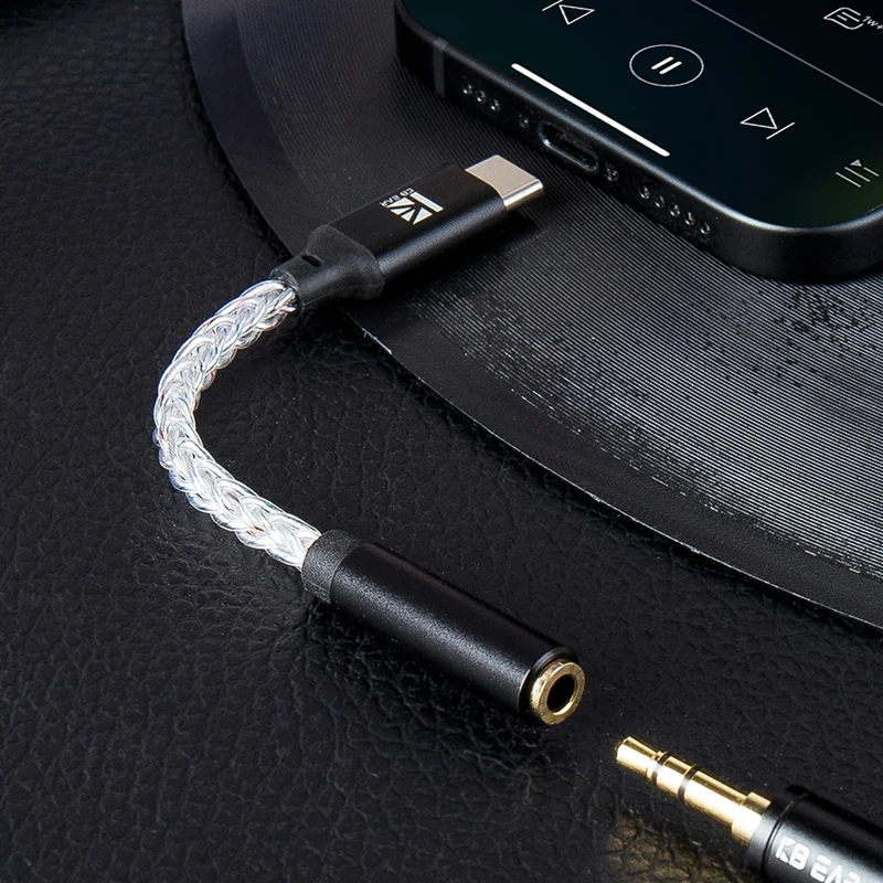 【KBEAR TC12 Pro——Clearance】Type-C to 3.5mm Earphone Adapter, HIFI Sound Quality, Easy Connection
