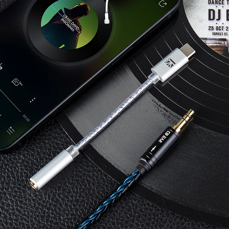 【KBEAR TC12——Clearance】Type-C to 3.5mm Earphone Adapter, HIFI Sound Quality, Easy Connection