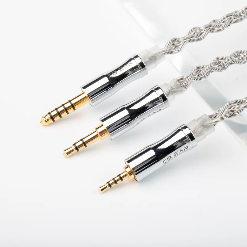 【KBEAR Chord】6N Graphene+4N OFC Silver-plated Mixedly Braided Upgrade Cable, 1.2m Long