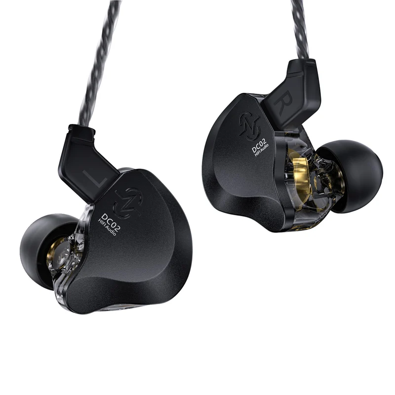 【CCZ SOLO DC02】Dual Magnetic Circuit DD HIFI IEM Headphones, Wired Gaming Earbuds Noise Cancelling