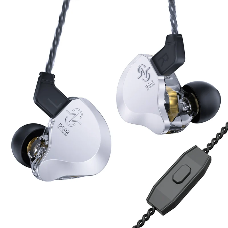 【CCZ SOLO DC02】Dual Magnetic Circuit DD HIFI IEM Headphones, Wired Gaming Earbuds Noise Cancelling