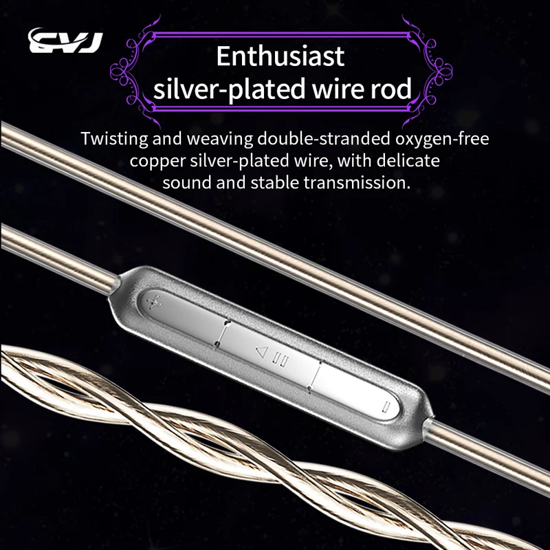 【CVJ Night Elf】 Dual-Channel Three-Unit in Ear Monitor Wired Earbuds with DLC Diamond Diaphragm IEM Earphones