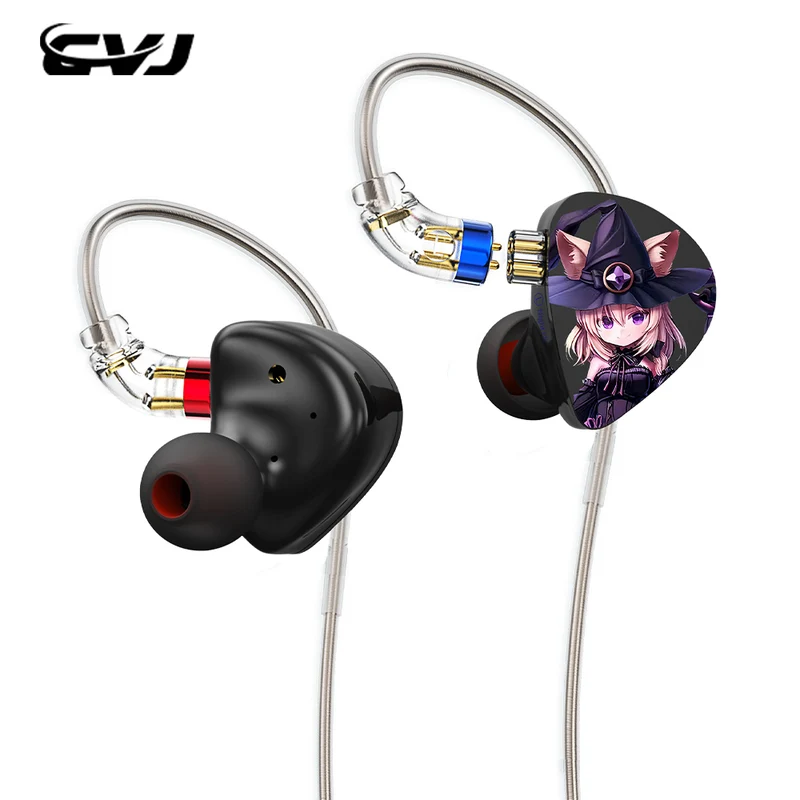 【CVJ Night Elf】 Dual-Channel Three-Unit in Ear Monitor Wired Earbuds with DLC Diamond Diaphragm IEM Earphones