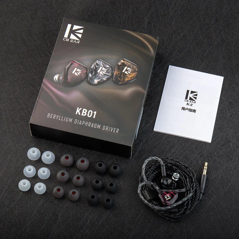 【KBEAR KB01】10MM Beryllium Diaphragm Dynamic Drivers in Ear Monitors Earphone
