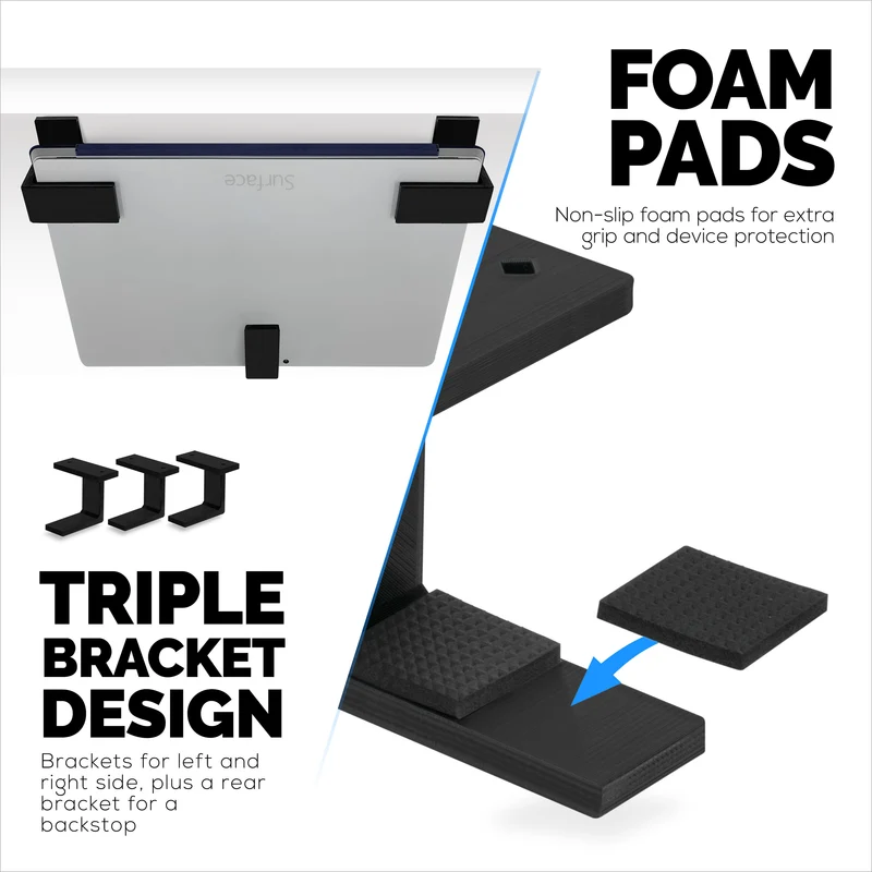 Pemegang Pelekap Komputer Riba Di Bawah Meja, Skru Masuk, Peranti sehingga 1.7" Tebal Untuk Komputer Riba Penghala Macbook Permukaan iPad Tablet & Banyak Lagi