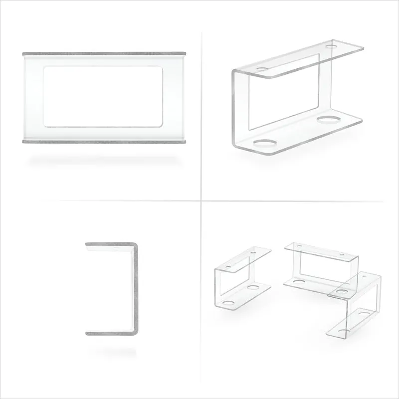 Laptop-Halter unter dem Schreibtisch, transparente VHB-Halterung und einschraubbare Geräte wie Laptops, Macbooks, Oberflächentastatur, Router, Modems, Kabelbox, Netzwerk-Switch und mehr