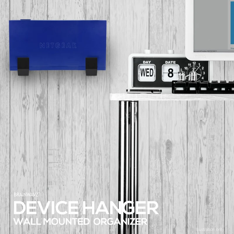 2.5 cm Kabelbox Wandhalterung, selbstklebend und schraubbar, für Router, Laptops, Modem, Mesh-WLAN, Apple TV, Netzwerk-Switch und mehr