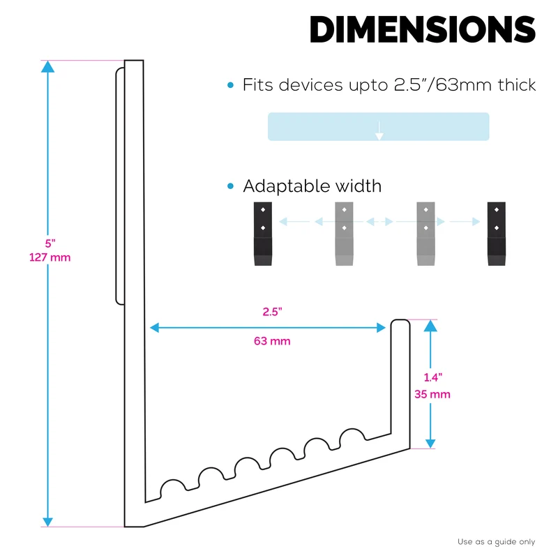 2.5 cm Kabelbox Wandhalterung, selbstklebend und schraubbar, für Router, Laptops, Modem, Mesh-WLAN, Apple TV, Netzwerk-Switch und mehr