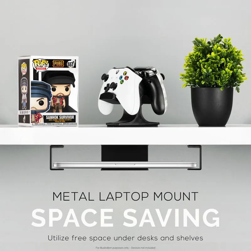 Laptop-Halterung aus Metall unter dem Schreibtisch, Halterung für Geräte wie Laptops, MacBooks, Surface-Tastatur, Router, Modems, Kabelbox, Netzwerk-Switch und mehr