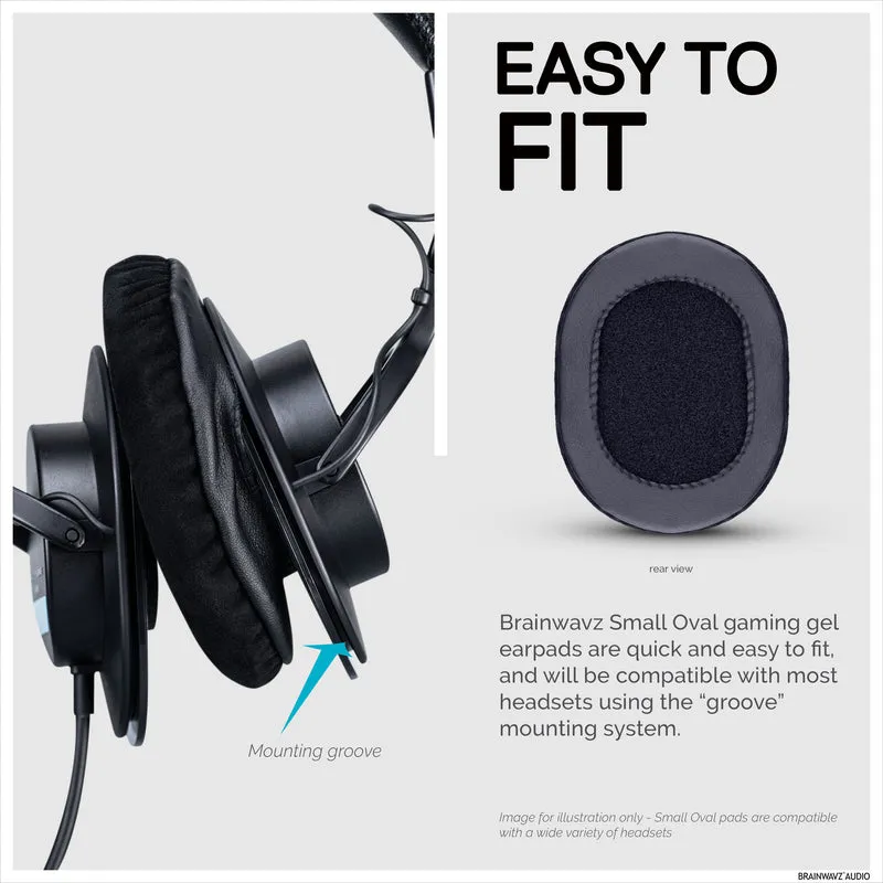 Verbesserte Ohrpolster für Gaming-Kopfhörer – klein, oval – Micro Suede mit Kühlgel und Memory Foam für Steelseries, Hyperx, Sony MDR-7506, AKG, Turtlebeach, Sennheiser und mehr (Micro Suede)