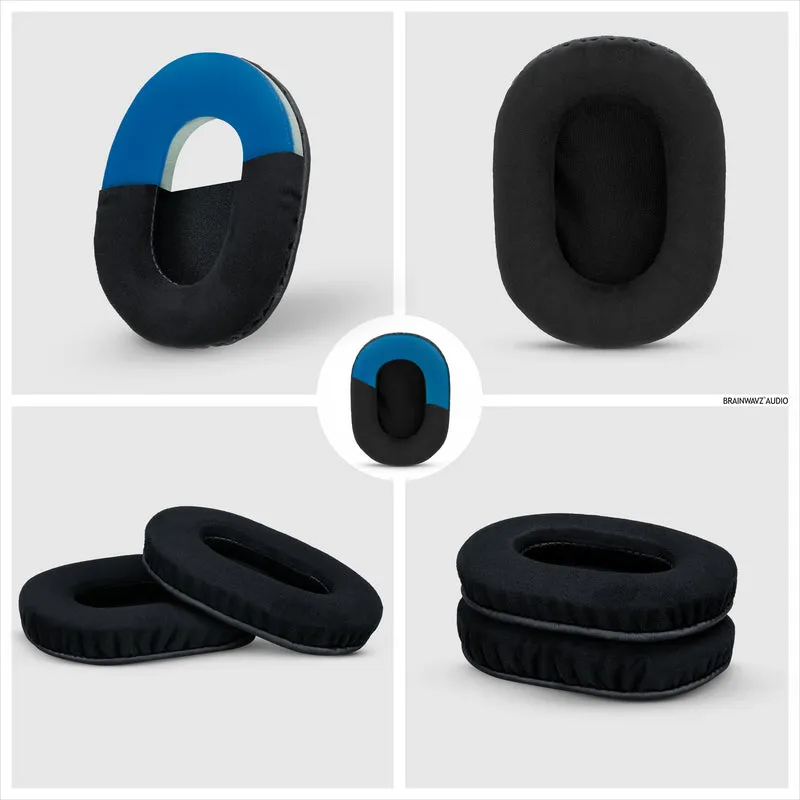 Verbesserte Ohrpolster für Gaming-Kopfhörer – klein, oval – Micro Suede mit Kühlgel und Memory Foam für Steelseries, Hyperx, Sony MDR-7506, AKG, Turtlebeach, Sennheiser und mehr (Micro Suede)