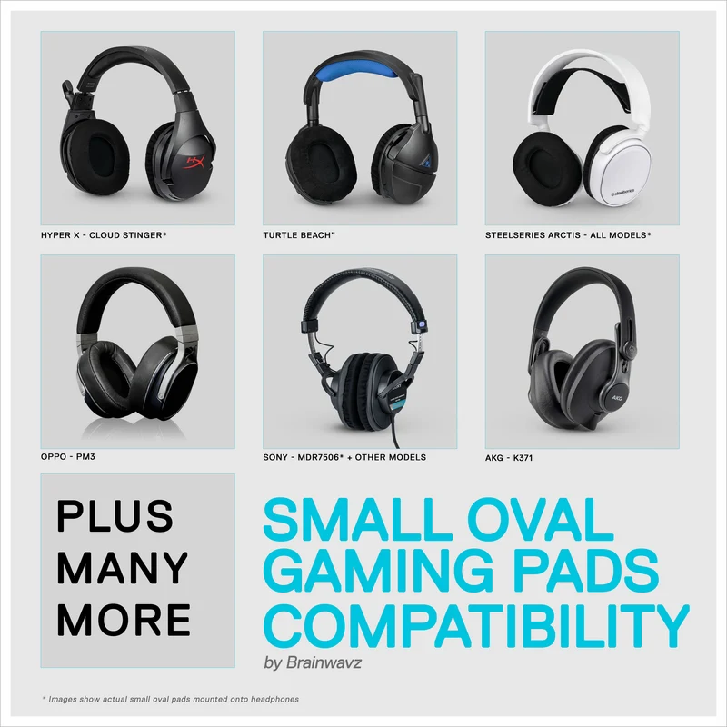 Verbesserte Ohrpolster für Gaming-Kopfhörer – klein, oval – Micro Suede mit Kühlgel und Memory Foam für Steelseries, Hyperx, Sony MDR-7506, AKG, Turtlebeach, Sennheiser und mehr (Micro Suede)