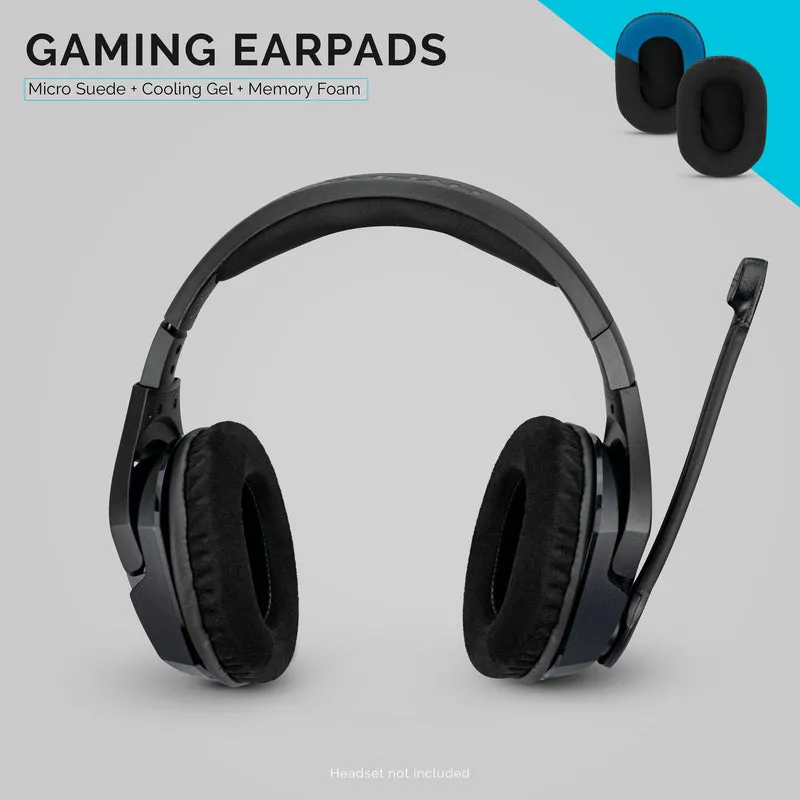 Verbesserte Ohrpolster für Gaming-Kopfhörer – klein, oval – Micro Suede mit Kühlgel und Memory Foam für Steelseries, Hyperx, Sony MDR-7506, AKG, Turtlebeach, Sennheiser und mehr (Micro Suede)