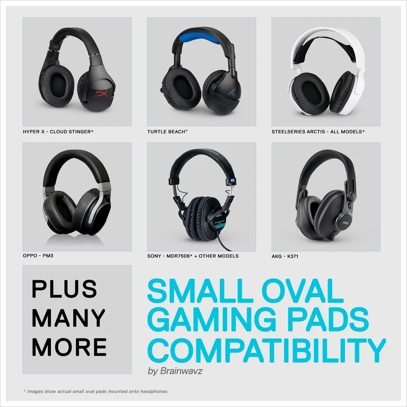 Pad Telinga Fon Kepala Permainan Dipertingkat - Bujur Kecil - Kulit PU dengan Gel Penyejuk & Buih Memori untuk Steelseries, Hyperx, Sony MDR-7506, AKG, Turtlebeach, Sennheiser & Banyak Lagi