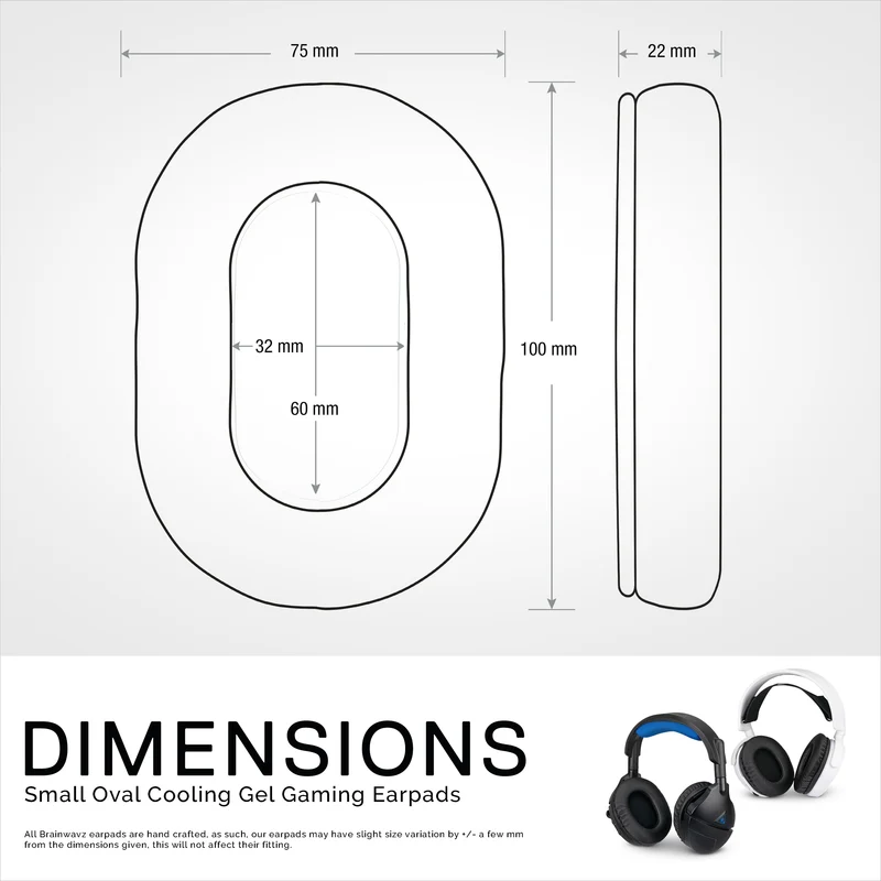 Pad Telinga Fon Kepala Permainan Dipertingkat - Bujur Kecil - Kulit PU dengan Gel Penyejuk & Buih Memori untuk Steelseries, Hyperx, Sony MDR-7506, AKG, Turtlebeach, Sennheiser & Banyak Lagi