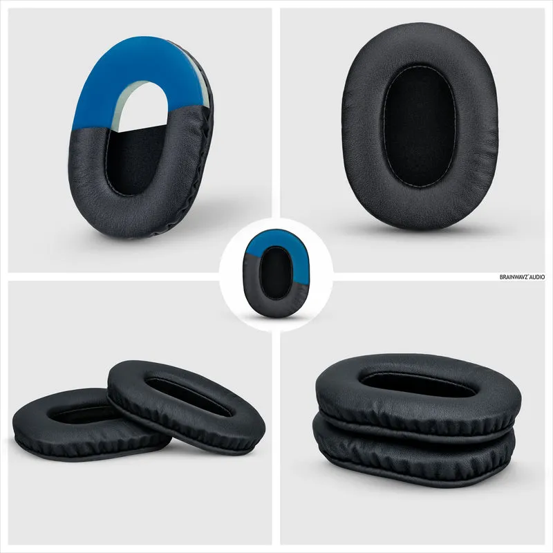 Pad Telinga Fon Kepala Permainan Dipertingkat - Bujur Kecil - Kulit PU dengan Gel Penyejuk & Buih Memori untuk Steelseries, Hyperx, Sony MDR-7506, AKG, Turtlebeach, Sennheiser & Banyak Lagi