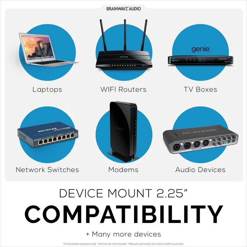 Schraubenlose Wandhalterung für Router, Kabelbox, Smart Devices und mehr - Geräte bis 2.25 mm Dicke