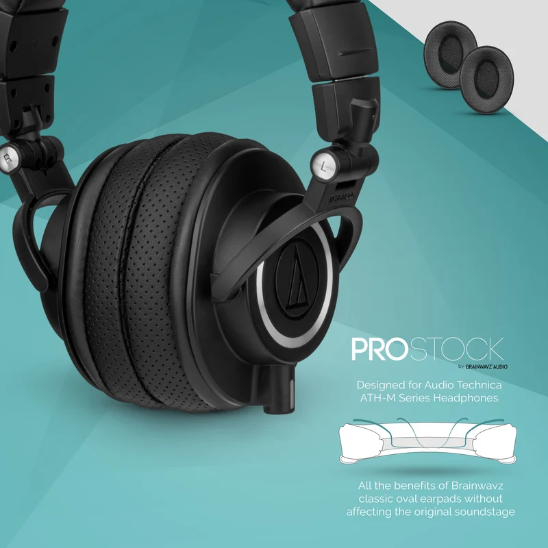 Ersatz-Ohrpolster der ProStock ATH M50X- und M-Serie – individuell gestaltete Form mit Memory-Schaum – perforiert