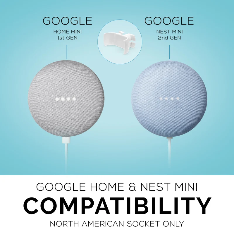 Google Nest Home Mini - Pelekap Soket Dinding