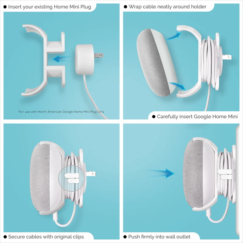 Google Nest Home Mini - Pelekap Soket Dinding