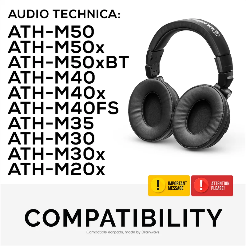 Ersatz-Ohrpolster der ProStock ATH M50X- und M-Serie – individuell gestaltete Form mit Memory-Schaum – Schafsleder