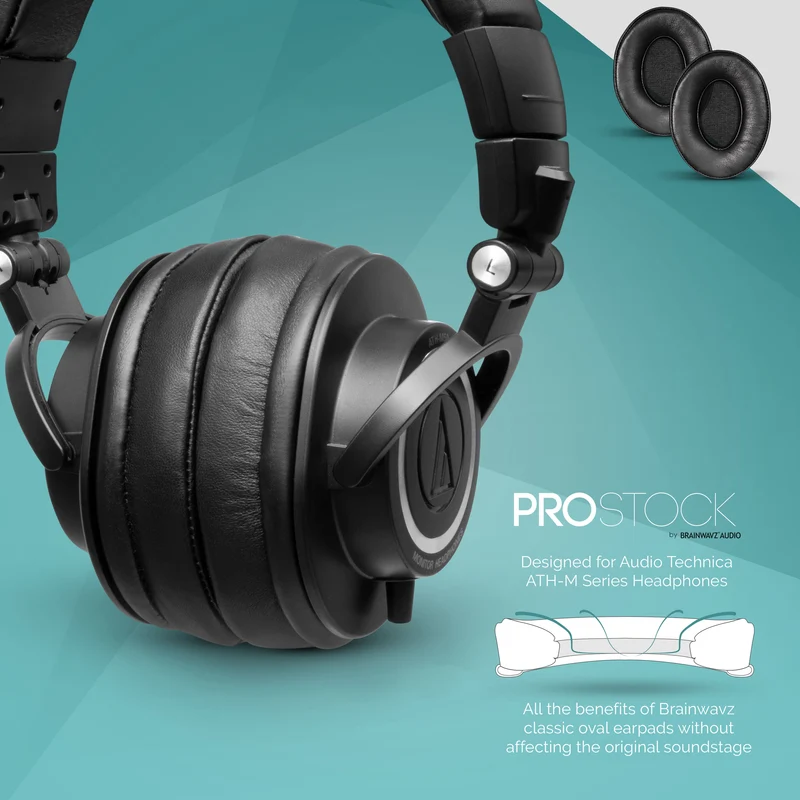 Ersatz-Ohrpolster der ProStock ATH M50X- und M-Serie – individuell gestaltete Form mit Memory-Schaum – Schafsleder