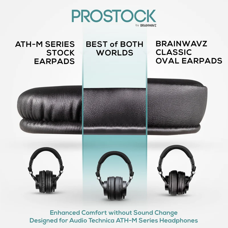 Ersatz-Ohrpolster der ProStock ATH M50X- und M-Serie – individuell gestaltete Form mit Memory-Schaum – Hybrid