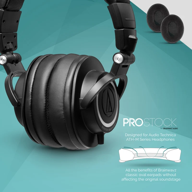 Ersatz-Ohrpolster der ProStock ATH M50X- und M-Serie – individuell gestaltete Form mit Memory-Schaum – Hybrid