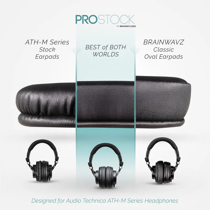 ProStock ATH M50X & M Series Ersatz-Ohrpolster – individuell gestaltete Form mit Memory-Schaum – PU